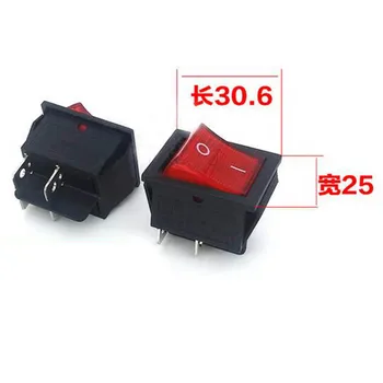 10stk 7KC-0002 rocker switch kobber pin-switch 4 ben 2 positioner skifte med LED lys 25*31.8*28.7 mm