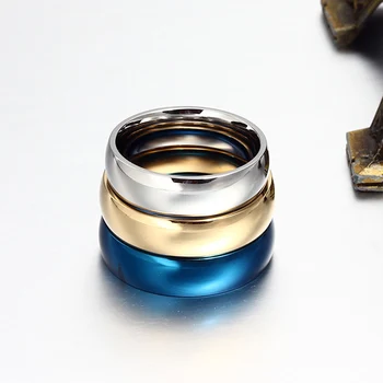 10stk Engros-6.0 mm Classic Ring i Rustfrit Stål Bryllup Glat Smykker Giver Bland Størrelse