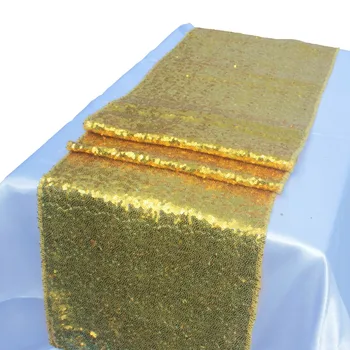 10stk Guld og Sølv Paillet bordløbere 30x275cm Glimmer Bling Tabel Decors bryllupsfest Banket Decors 4 Farver
