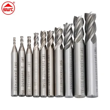 10STK HSS 2-10mm CNC Fræser Lige Skaft Fløjte 4 Mill Metal Cutter CNC-Værktøjer