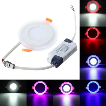 10stk LED Downlight Runde 6W - 24W 3 Model LED Lampe Dobbelt Farve Panel Lys RGB & hvid Forsænket Loft med Fjernbetjening