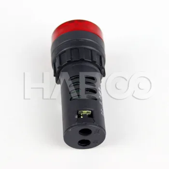 10stk/ masse 22mm intermitterende buzzer med led AD16-22SM Flash Lys Rød LED Aktiv Buzzer Bip, Indikatoren 6V og 12V 24V 220V