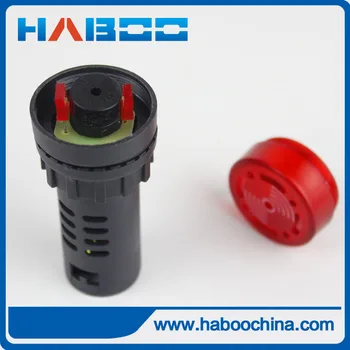 10stk/ masse 22mm intermitterende buzzer med led AD16-22SM Flash Lys Rød LED Aktiv Buzzer Bip, Indikatoren 6V og 12V 24V 220V