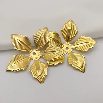 10stk/masse 43mm Guld farve/Hvid K/Antik bronze Metal Filigran Blomster Skive Charms Indstilling Hår Smykker DIY Komponenter B100780