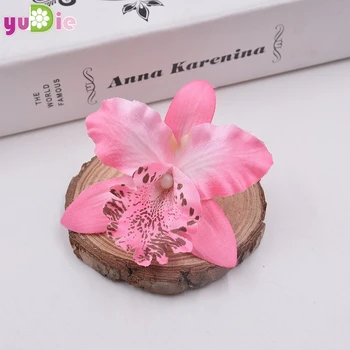 10stk/masse 7,5 cm Silke Gradient Orchid Kunstig Blomst Hoved Til Bryllup Udsmykning DIY Krans Gave Scrapbooking Falske Blomst