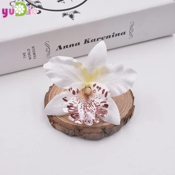 10stk/masse 7,5 cm Silke Gradient Orchid Kunstig Blomst Hoved Til Bryllup Udsmykning DIY Krans Gave Scrapbooking Falske Blomst