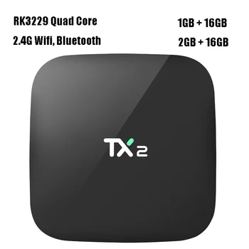 10stk/masse Android TV Box 2G 16GB Rockchip RK3229 Quad Core TX2 Android6.0 Mini-PC 2,4 G Wifi 4K-Streaming Media Player DHL
