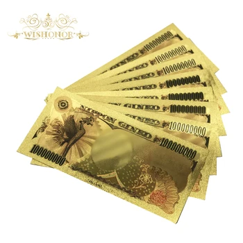 10stk/masse Farve Japan Pengesedler Hundrede Millioner Yen, Guld Sedler i 24k Guld Til Hus Dekorationer