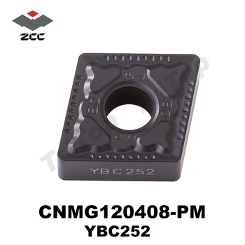 10stk/masse hårdmetal skær drejning CNMG 120408 -PM for stål YBC252 zcc.ct CNMG120408 skærende værktøj cnc-plade