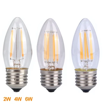 10stk/masse LED Lys Pære E27 2W 4W AC 220V 6W Retro Antikke Glas Edison Lamp Vintage-Filament-Lys, Home Decor Energibesparelser