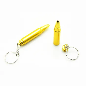 10stk/masse Metal Bullet-Form, som nøglering Mini-Ryger Pibe Mølle Snus Snorter Snuse Munden Tips Bullet Rør Julegave