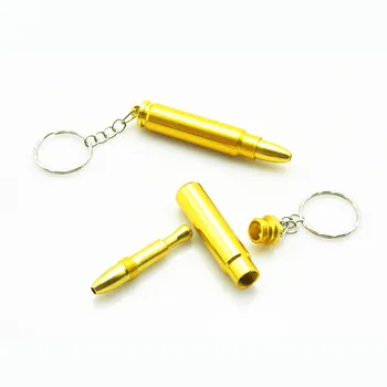 10stk/masse Metal Bullet-Form, som nøglering Mini-Ryger Pibe Mølle Snus Snorter Snuse Munden Tips Bullet Rør Julegave