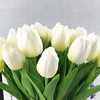 10stk/masse Pop Tulip Kunstig Blomst Søde plastik buket Rigtige touch blomster Til Hjemmet Bryllup dekorative falske blomster krans