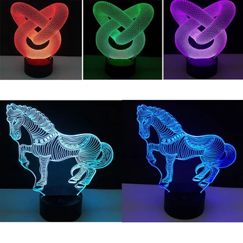 10stk/masse USB-Kabel Touch Lampe grundlag For 3D LED Nat Lys Udskiftning 7 Farve Lys Base Tabel Indretning Indehaveren Drop Shipping
