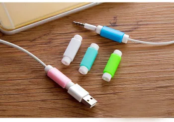 10stk/masse USB Oplader Hovedtelefon Kabel-Protector Farverige Høretelefoner, USB-datakabel Cover Til iPhone, Samsung, HTC Gratis fragt