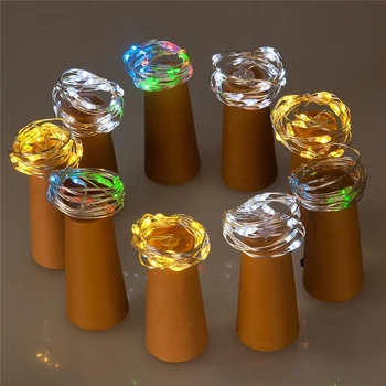 10stk/masse Vin Flaske Lys 75CM 1M 2M Cork Formet LED kobbertråd String Lys, julelys til Festival Wedding Party
