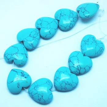 10stk naturlige semi ædle sten hjerte form af perler, tilbehør størrelsen 20mm turquoisee steg quartza sort onyx opal sodalite