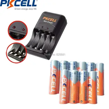 10stk NIZN batteri AA 2250-2500mWh 1,6 v genopladeligt batteri med NI-ZN Oplader 8186 OS/EU Stik for 2 til 4stk AA/AAA batetry