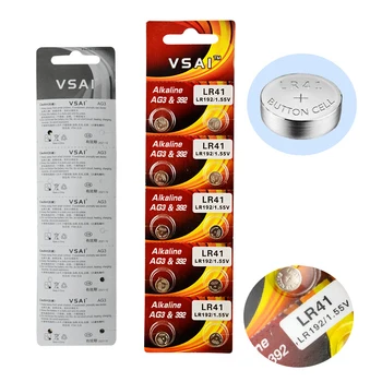 10stk/pack VSAI 1,5 V AG3 LR41 392 LR736 Alkaline Knap Celle Batterier til Laser Pointer, Høreapparater