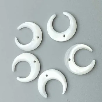 10stk/Pakning 12mm Enkel Månen Shell Form Perler Hvid Naturlige Perle Shell For Diy Kvindelige Øreringe, Halskæder, Smykker at Gøre