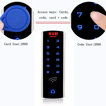 10stk RFID-Kort+RFID 125KHz EM-Kort Touch Tastatur adgangskontrol System Vandtæt Metal Tilfælde Lysende for Døren ind F1289