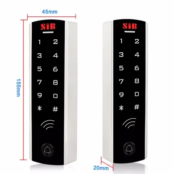 10stk RFID-Kort+RFID 125KHz EM-Kort Touch Tastatur adgangskontrol System Vandtæt Metal Tilfælde Lysende for Døren ind F1289