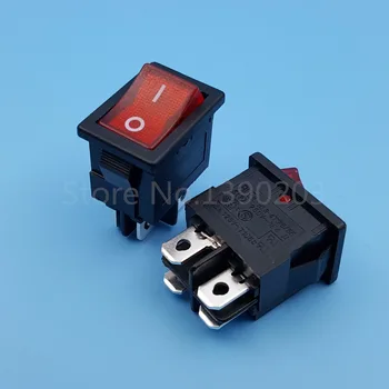 10stk RLEIL RL3-4 Røde Lampe 4Pin ON-OFF Vedligeholdes DPST-Mini Rocker Switch 6A 250V panelmontering