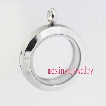 10stk Rustfrit stål 25mm almindelig magnetiske runde glas medaljon for flydende charms minde Xman gave , ingen charme i prisen