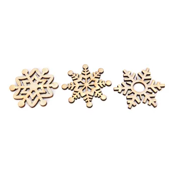 10stk /set 5,1 cm, Snefnug Form, Træ-Laser Cut Udsmykning juletræ Ornament