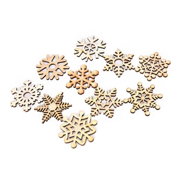10stk /set 5,1 cm, Snefnug Form, Træ-Laser Cut Udsmykning juletræ Ornament