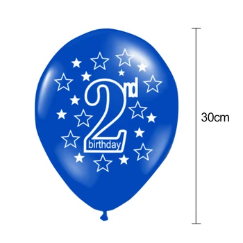 10stk/sæt Baby Glad 2nd Birthday Party Balloner 12 Inches 2nd Kid ' s Fødselsdag Dekorative Balloner 2 Farver Gaver Til Børn