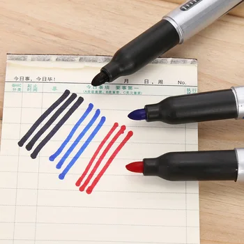 10stk/sæt Sort/Blå/Rød Blæk Farve, Olie, tusch , Stor Størrelse Business Tegn Pen til Mærkning