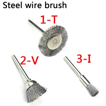 10stk Wire Hjul dremel tilbehør roterende værktøj for mini drill værktøjer mini rustfrit stål børste afgratning børstet hjul