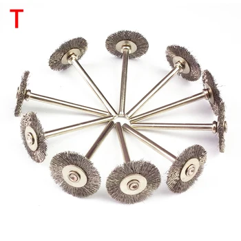 10stk Wire Hjul dremel tilbehør roterende værktøj for mini drill værktøjer mini rustfrit stål børste afgratning børstet hjul