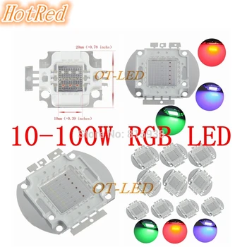10W/20W/30W/50W/100W LED RGB Integreret High Power pærer Rød Grøn Blå lys Chips Gratis fragt 10stk/masse