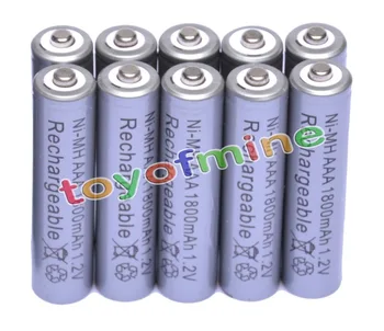 10x AAA-1800mAh 3A 1,2 V Ni-MH Grå Genopladeligt Batteri Celle for MP3-RC Legetøj