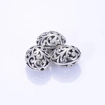 10x Antik Sølv Filigran Tibetanske Stil Design Støbt Løse Perler 11x14x16mm For DIY Armbånd Smykker at Gøre