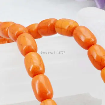 10x18mm Tilbehør Orange Tyrkiet Howlite Kalcedon Løse Perler halvfabrikata Sten DIY Howlite Rige 15inch Smykker at Gøre Gaver