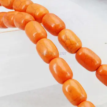 10x18mm Tilbehør Orange Tyrkiet Howlite Kalcedon Løse Perler halvfabrikata Sten DIY Howlite Rige 15inch Smykker at Gøre Gaver