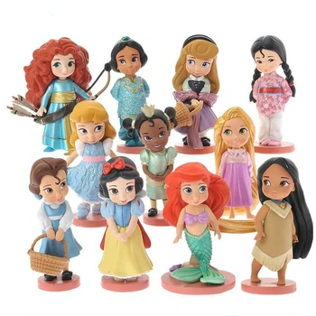 11 Stk/Sæt Disney Princess Rapunzel, Snehvide Ariel PVC-Action Figurer, Søde Tegnefilm Princess Havfrue Legetøj Modeller Piger Gaver