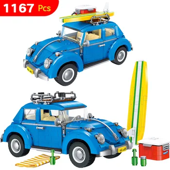 1167pcs Skaberen Serie Byen Bil Mursten Volkswagen Beetle-Modellen byggesten yrelsen Kompatibel LegoINGlys Legetøj for Børn
