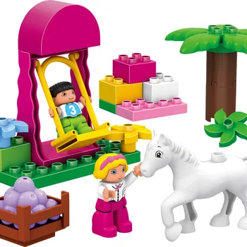 117PCS Princess Castle partikel byggesten DIY legetøj Tidlig Læring legetøj til piger selvlåsende blokke kompatibel med dduplo