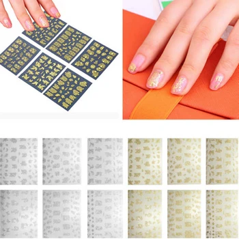 12 Ark Luksus Flower Nail Art Mærkat Kvinder Manicure Søm DIY Tip Dekoration