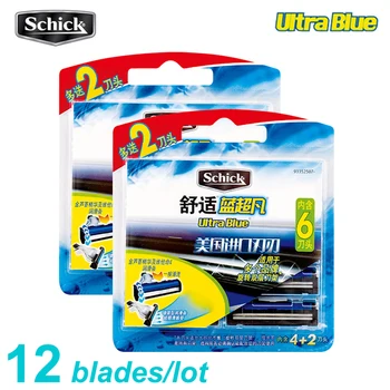 12 knive/masse Oprindelige Schick Ultra Blue barberblade For alle Schick Ultra barbermaskiner udskiftning mand shaver