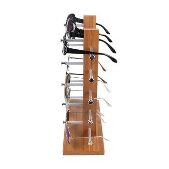 12 Par Briller Display Rack Træ Aftagelig Dobbelt Række Solbriller Viser Stå Modtage Smykker, Briller Frame Vise Hylde