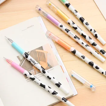 12 stk/sæt Cute Diamond head gel pen kawaii papirvarer ko 0.38 mm farverige blæk signatur penne kontor skole skriver forsyninger