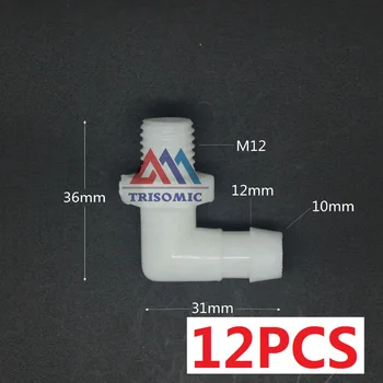 12 stykker 10*M12 Albue gevind type Akvarium Rør Snedker PE Plast Montering af Tank Flyselskab syre og base resistent