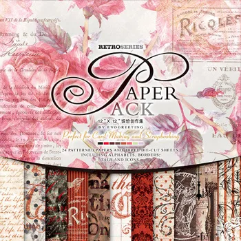 12 Tommer Elegant Retro-Papir Pakke,DIY-Kreative Scrapbook Papir Til Scrapbooking og Cardmaking,Craftpaper Forsyninger