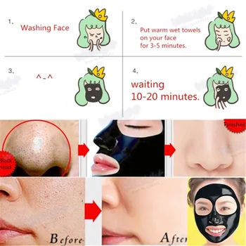 120g/Tube creme til ansigtet sort Maske Snabel Næse Hudorm Remover ansigtsmaske Pore Sæbe Sort Hoved Pore trækul maske rabat
