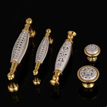 128mm fashion deluxe-glas diamant møbler håndtere guld, Køkken, garderobe skab håndtag pull K9 krystal-træk knappen 5